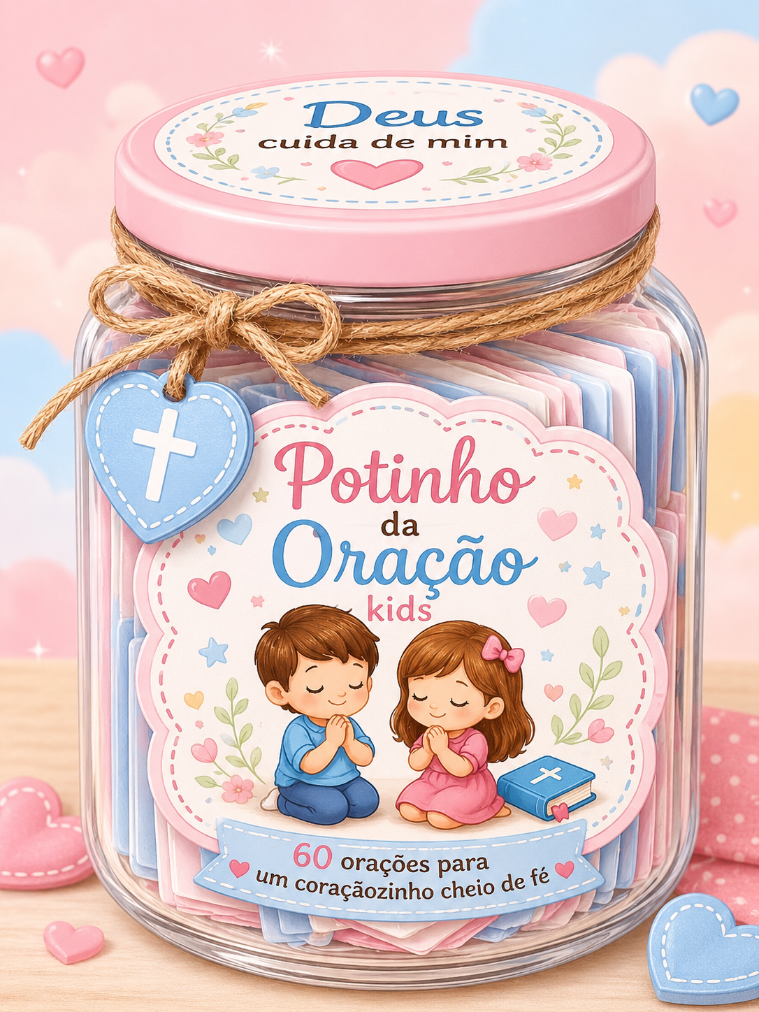 Potinho da Oração Kids com crianças orando